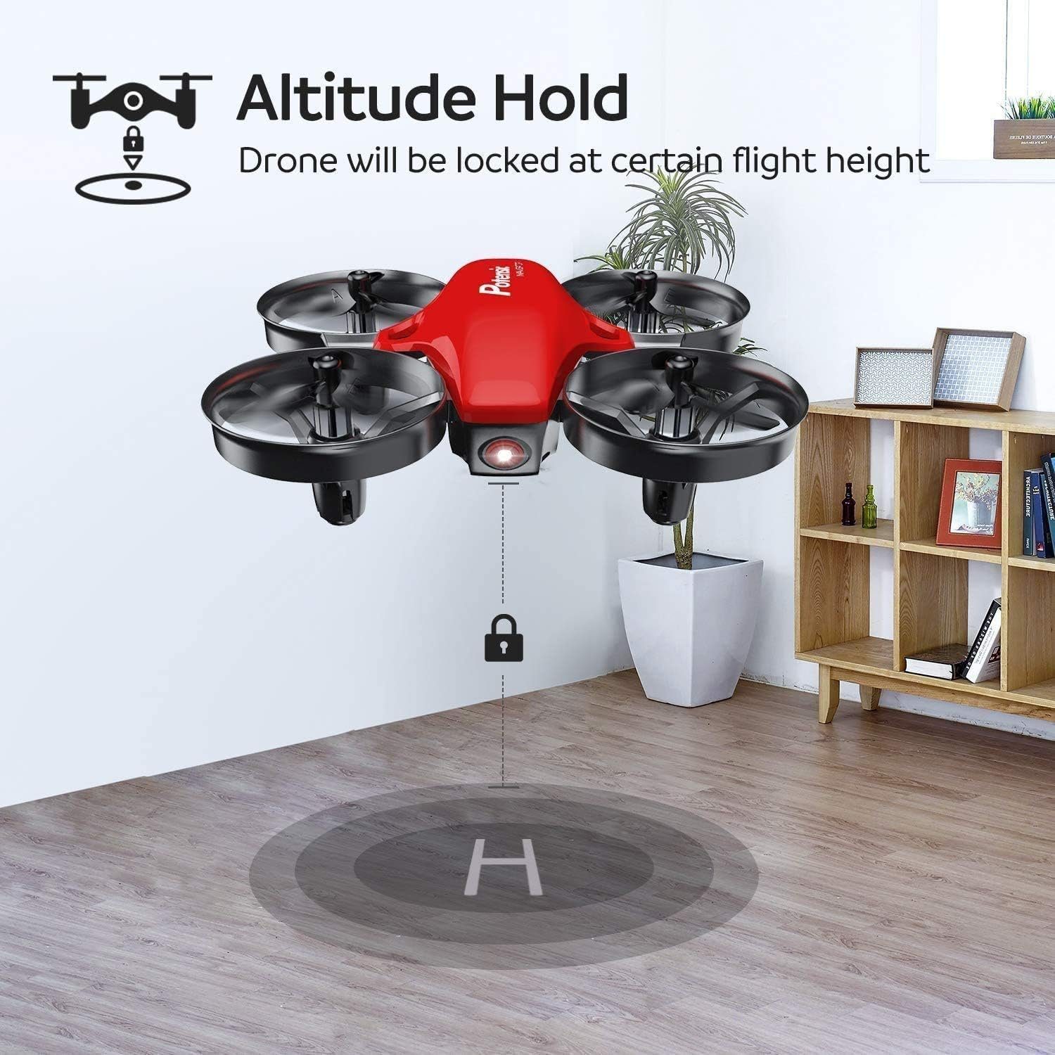 Potensic Drohne (Quadrocopter, Mini Drone mit Höhenhaltemodus, Start/Landung mit einem)