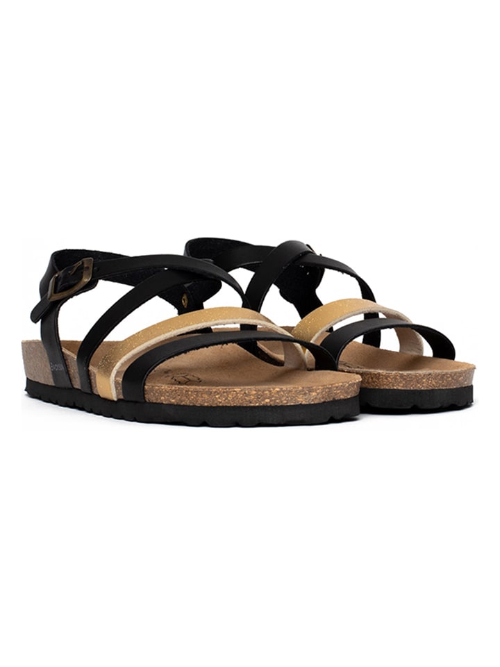 BACKSUN Sandalen in Schwarz/ Gold günstig kaufen