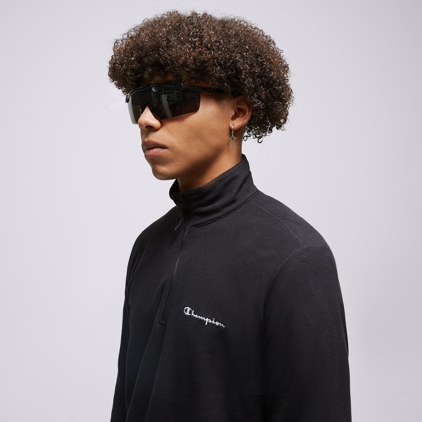 CHAMPION FLEECESHIRT HALF ZIP TOP Schwarz