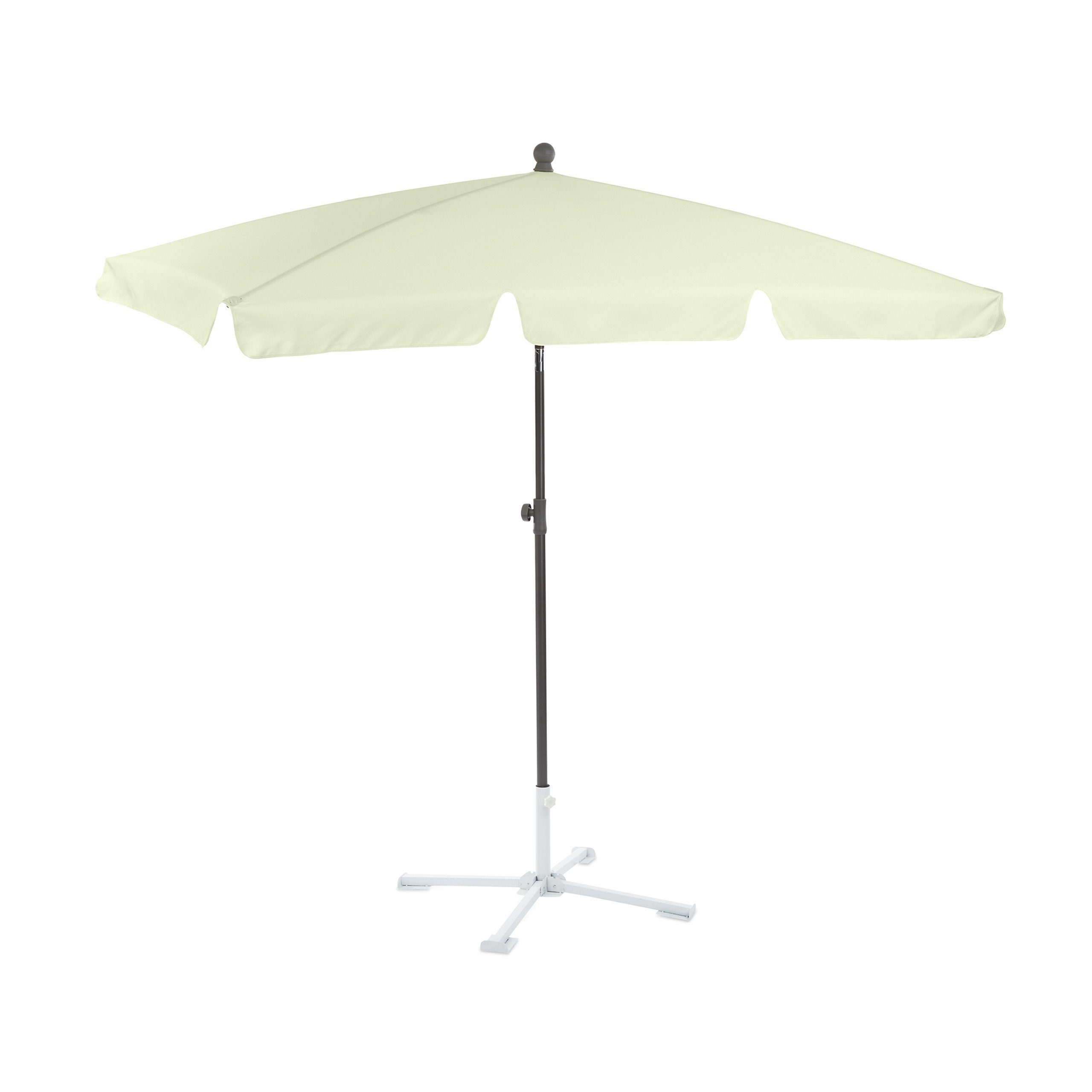 relaxdays Sonnenschirm Rechteckiger Sonnenschirm für den Garten, Weiß