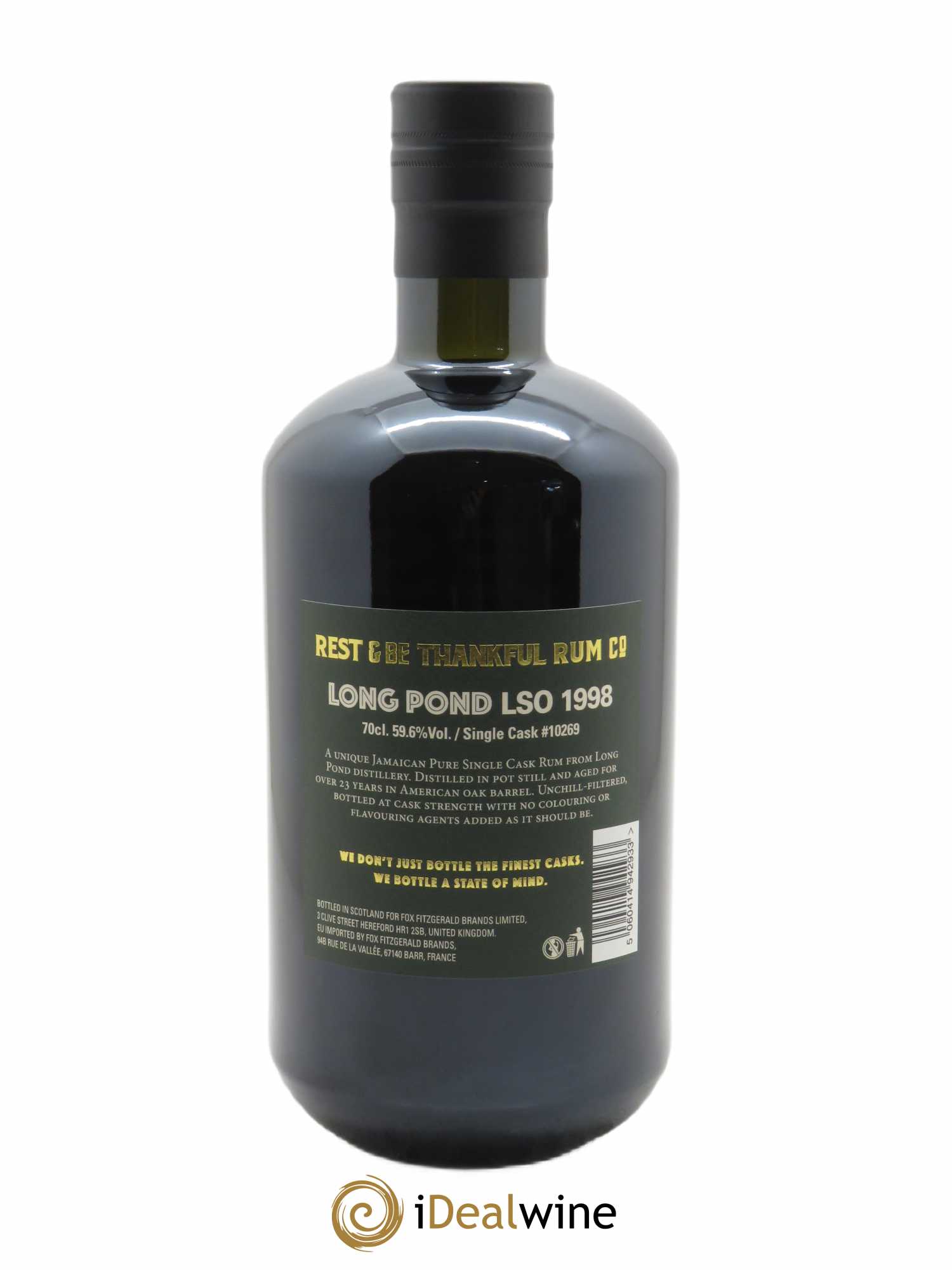 Rum Long Pond LSO Single Cask Rest & Be (70cl) 1998 - Lot de 1 Bouteille