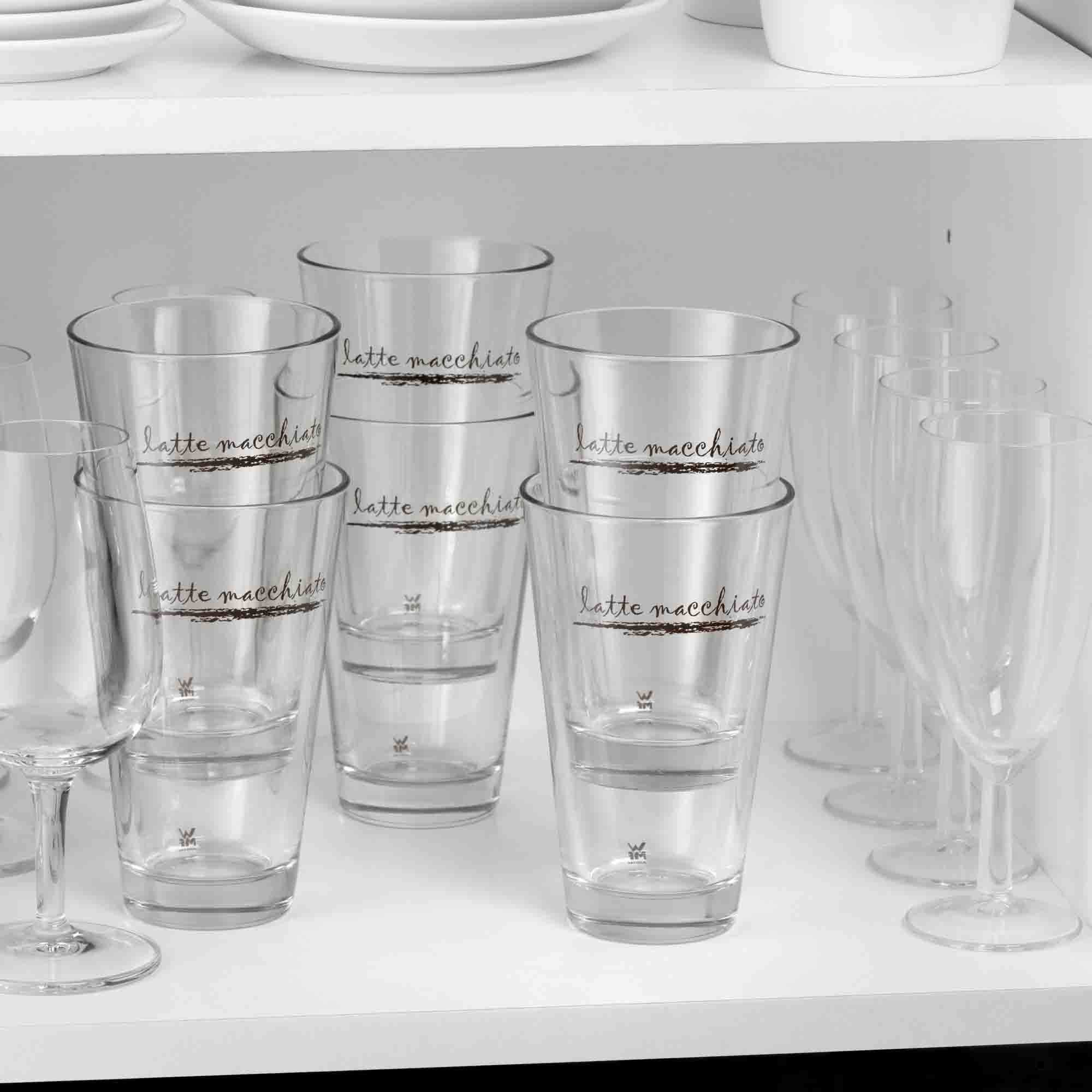 WMF Gläser-Set Clever&More, Cromargan® Edelstahl Rostfrei 18/10, Glas, Glas stapelbar, 12-teilig