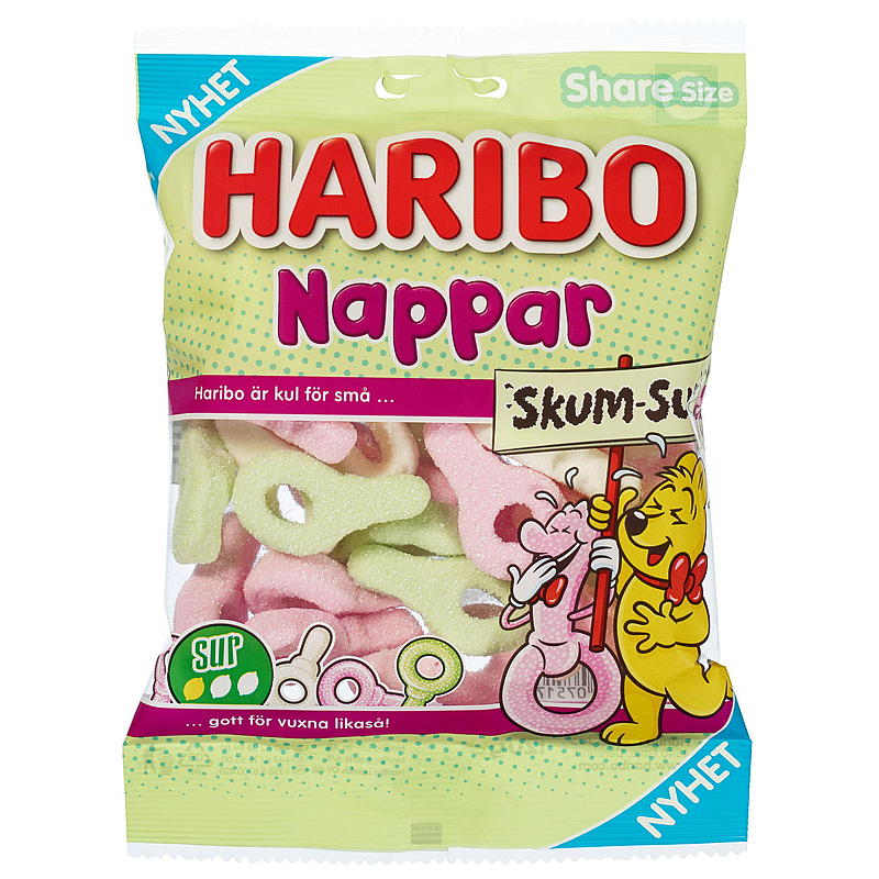 Haribo Nappar 120 g skum sur Haribo