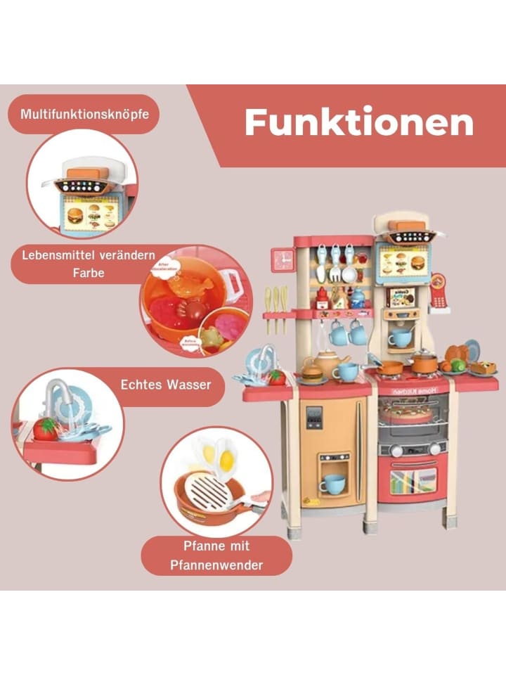 Coemo Kinderküche Susi Spielküche mit extra viel Zubehör - ab 3 Jahren in Rot günstig kaufen onesize