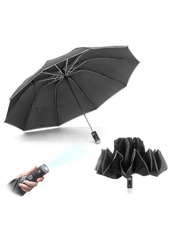 InnovaGoods Regenschirm mit umgekehrter Faltung und mit LED günstig kaufen onesize