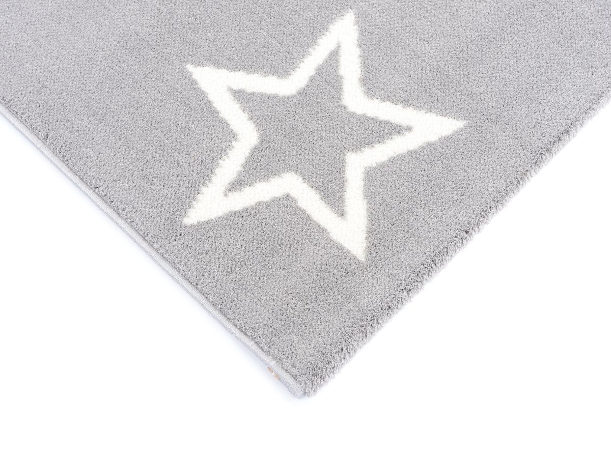 Webteppich Fun Star Grau 80 x 150 cm