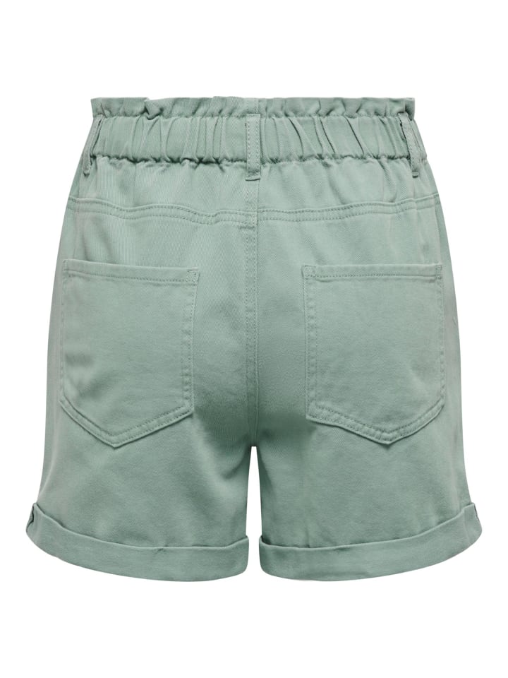 JACQUELINE de YONG Lässige Jeans Shorts Kurze Paperbag Bermuda Hose in Grün günstig kaufen