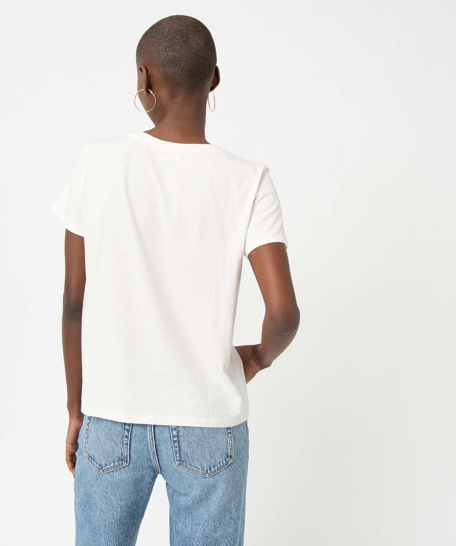 Tee-shirt femme à manches courtes avec motif XXL ecru | GEMO