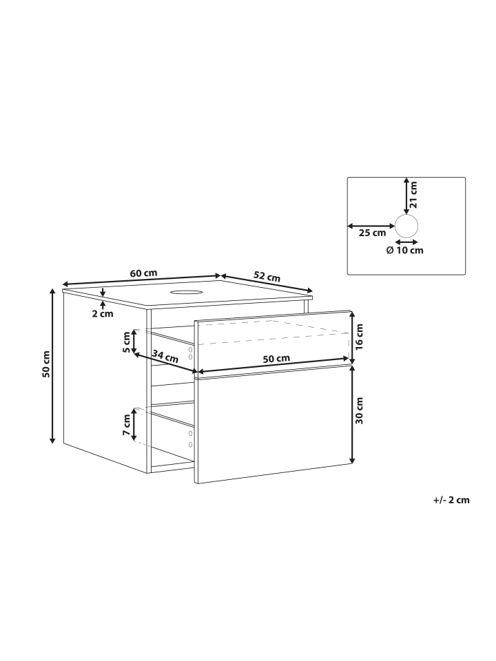Beliani Badezimmerschrank BEXTI in Heller Holzfarbton/Weiß günstig kaufen onesize