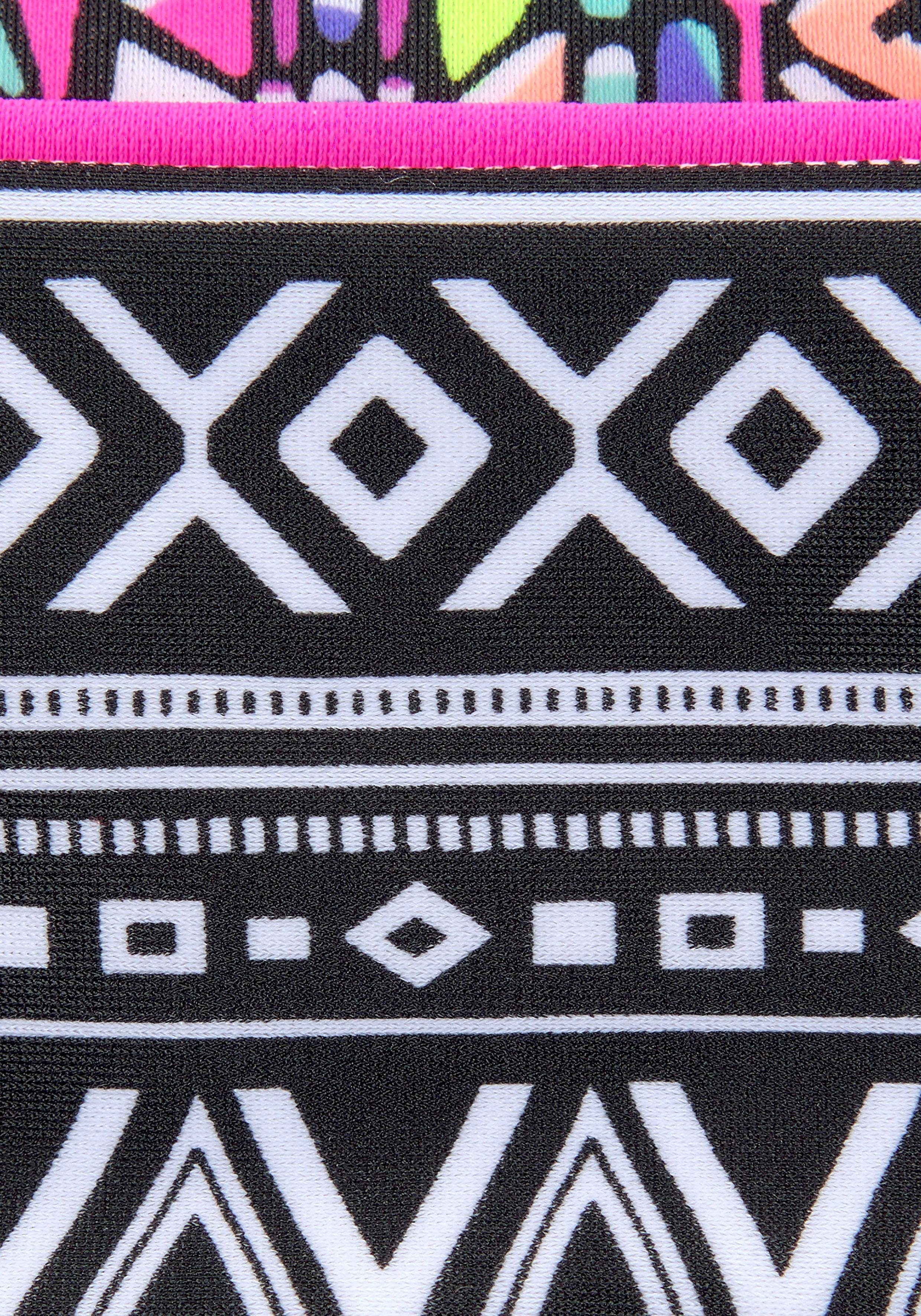 Buffalo Bandeau-Bikini mit Ethnodruck und Kontrastdetails