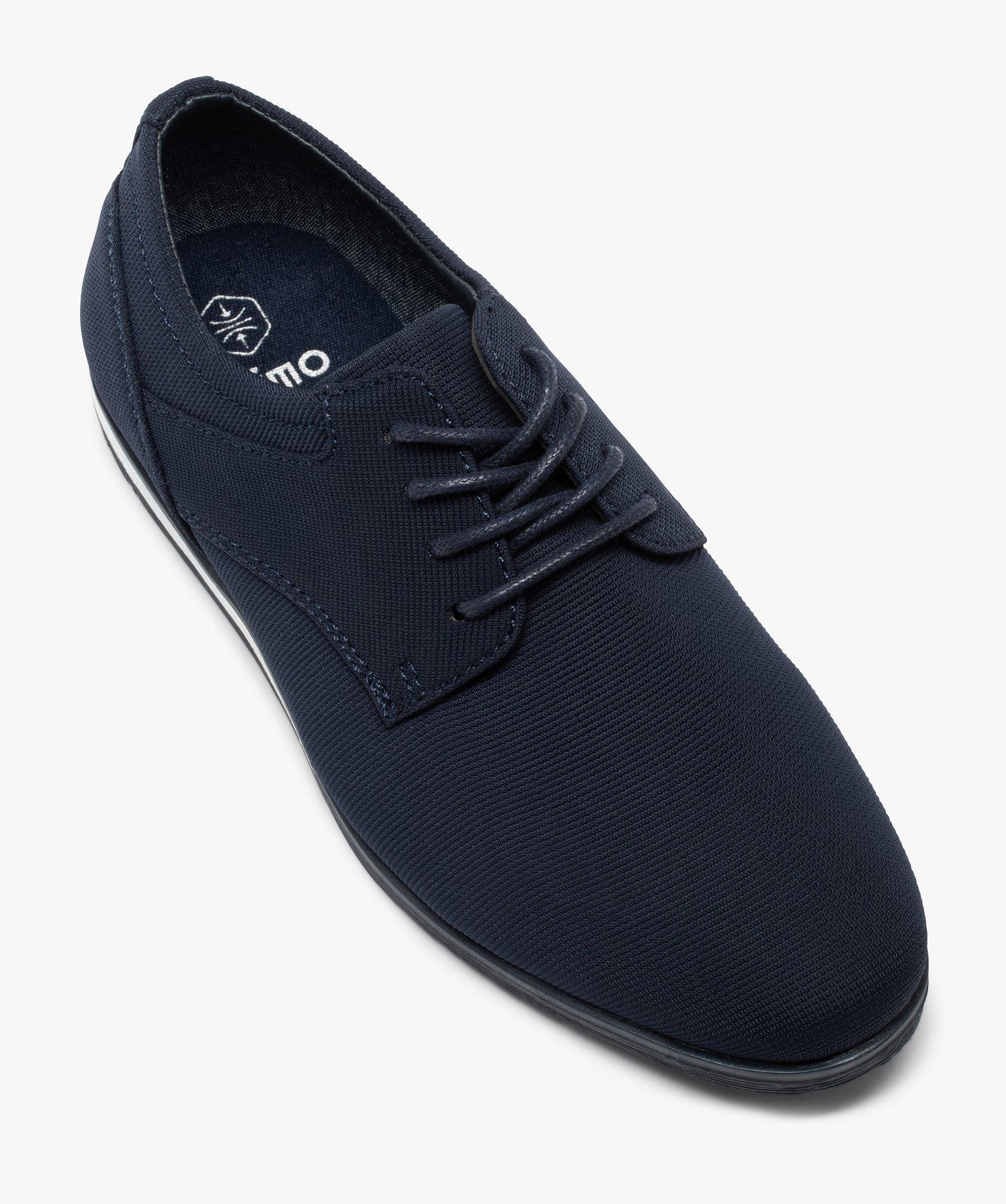 Derbies Garçon en toile unie et semelle contrastante marine | GEMO