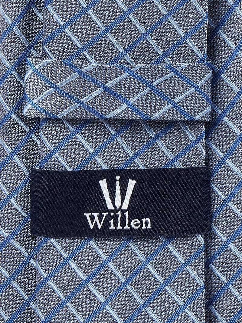 Krawatte aus reiner Seide (6,5 cm) in bleu