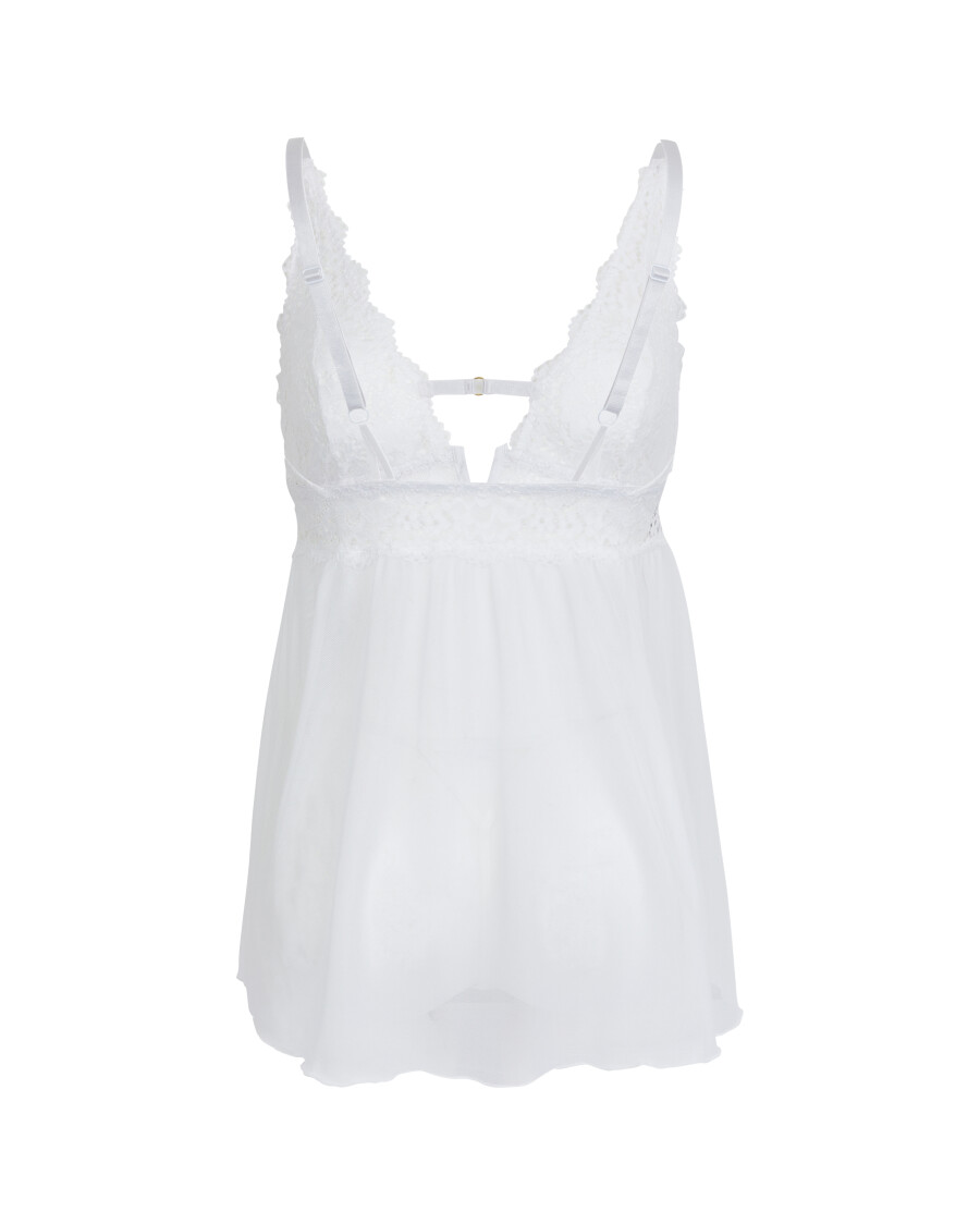 Babydoll + String in Weiß