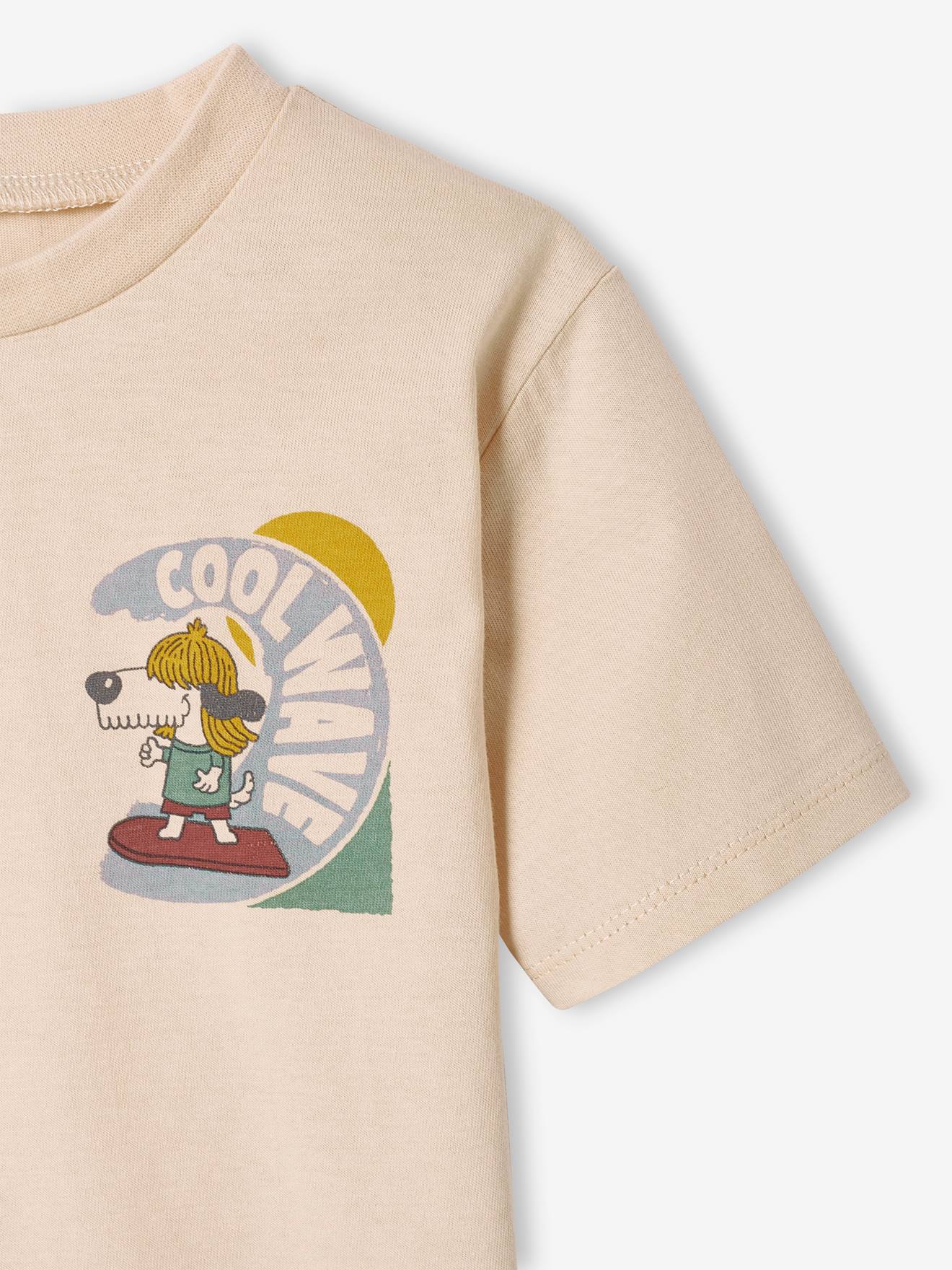 Ensemble tee-shirt et short en gaze de coton garçon terracotta