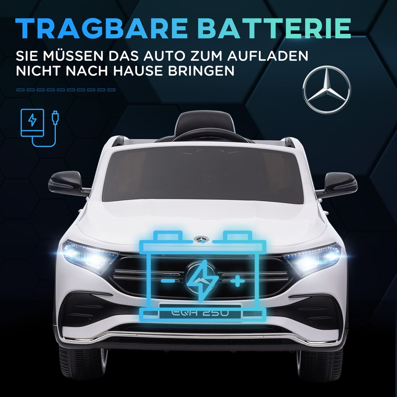 HOMCOM Kinder Elektrofahrzeuge Elektroauto mit Fernbedienung, Kinderauto mit MP3