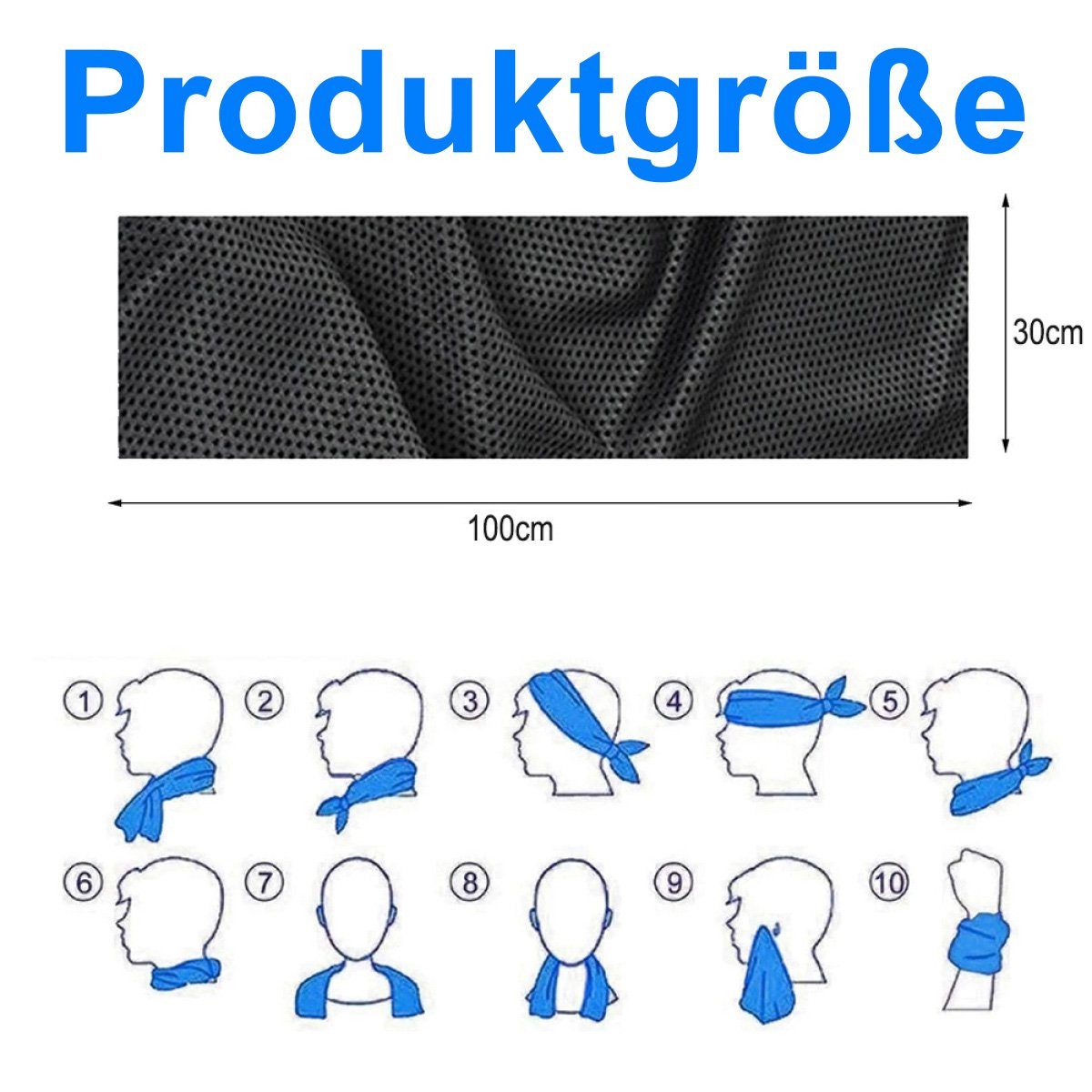 FeelGlad Sporthandtuch Kühlendes Handtuch, Mikrofaser, kühlendes Stirnband, Bandana