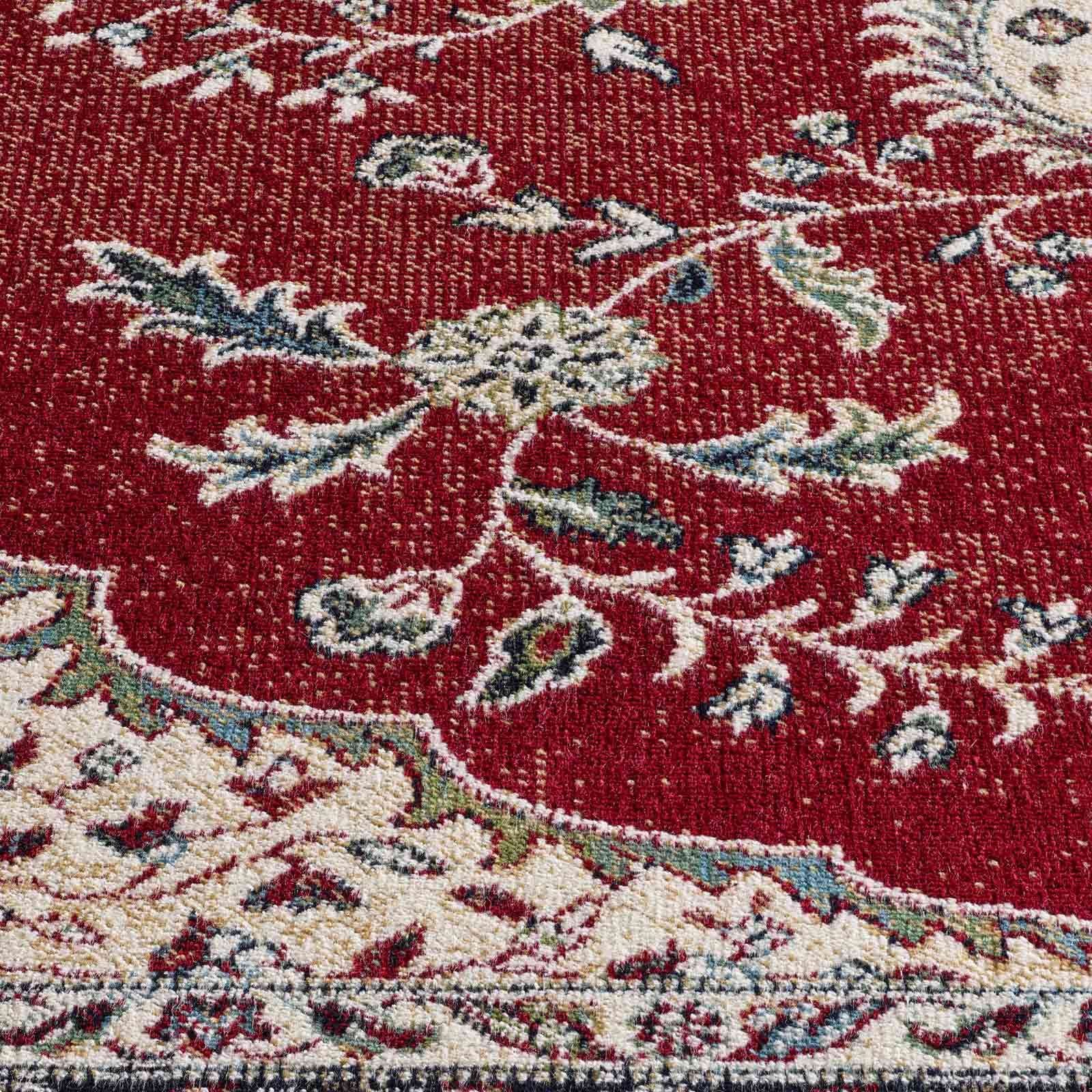 Teppich Palazzo Royal Ghoum, TaraCarpet, rechteckig, Höhe: 6 mm, Medalion Seiden Optik rot Wohnzimmer Schlafzimmer Esszimmer 67x105