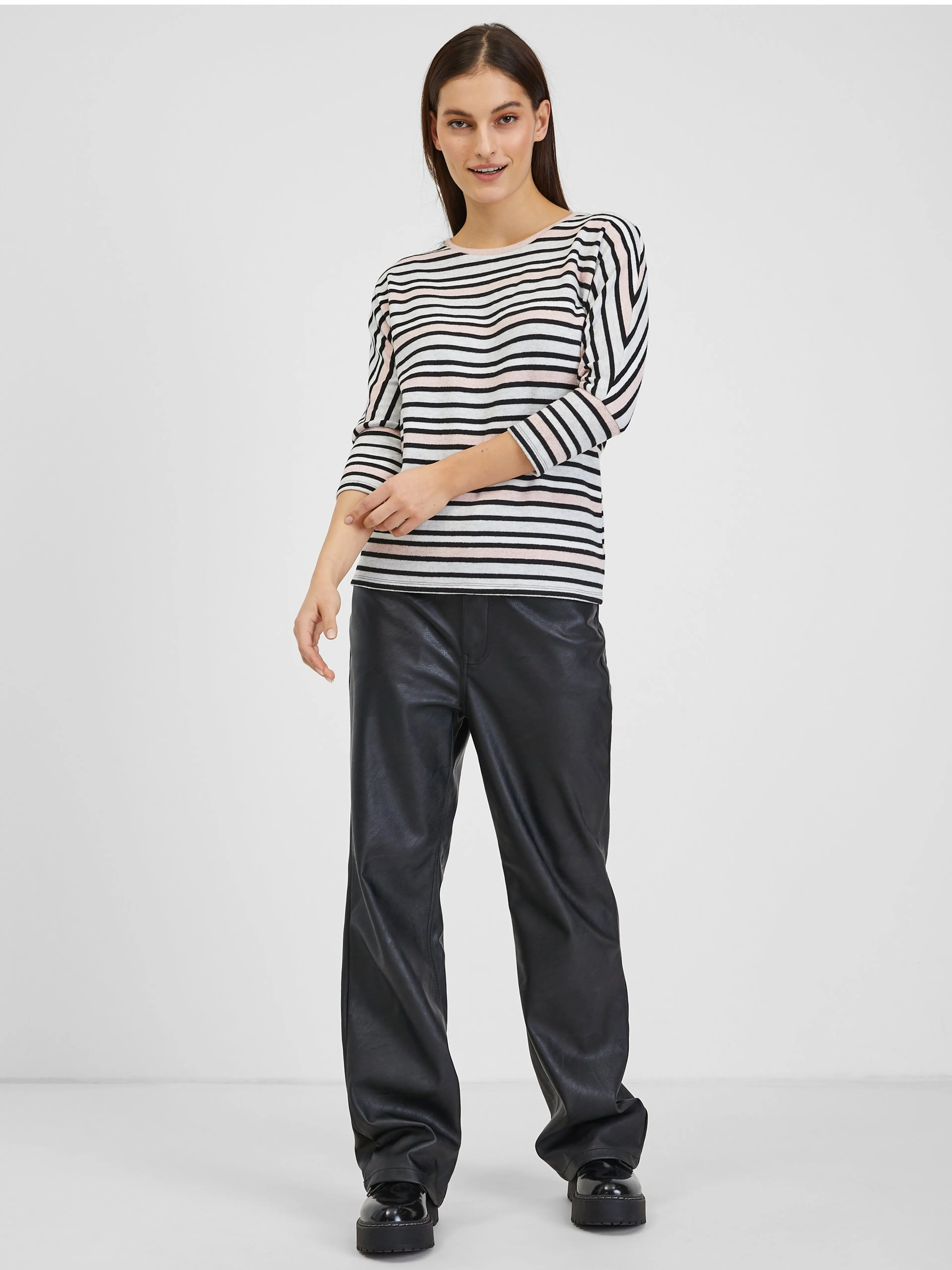Hellblau gestreiftes Damen-T-Shirt ORSAY