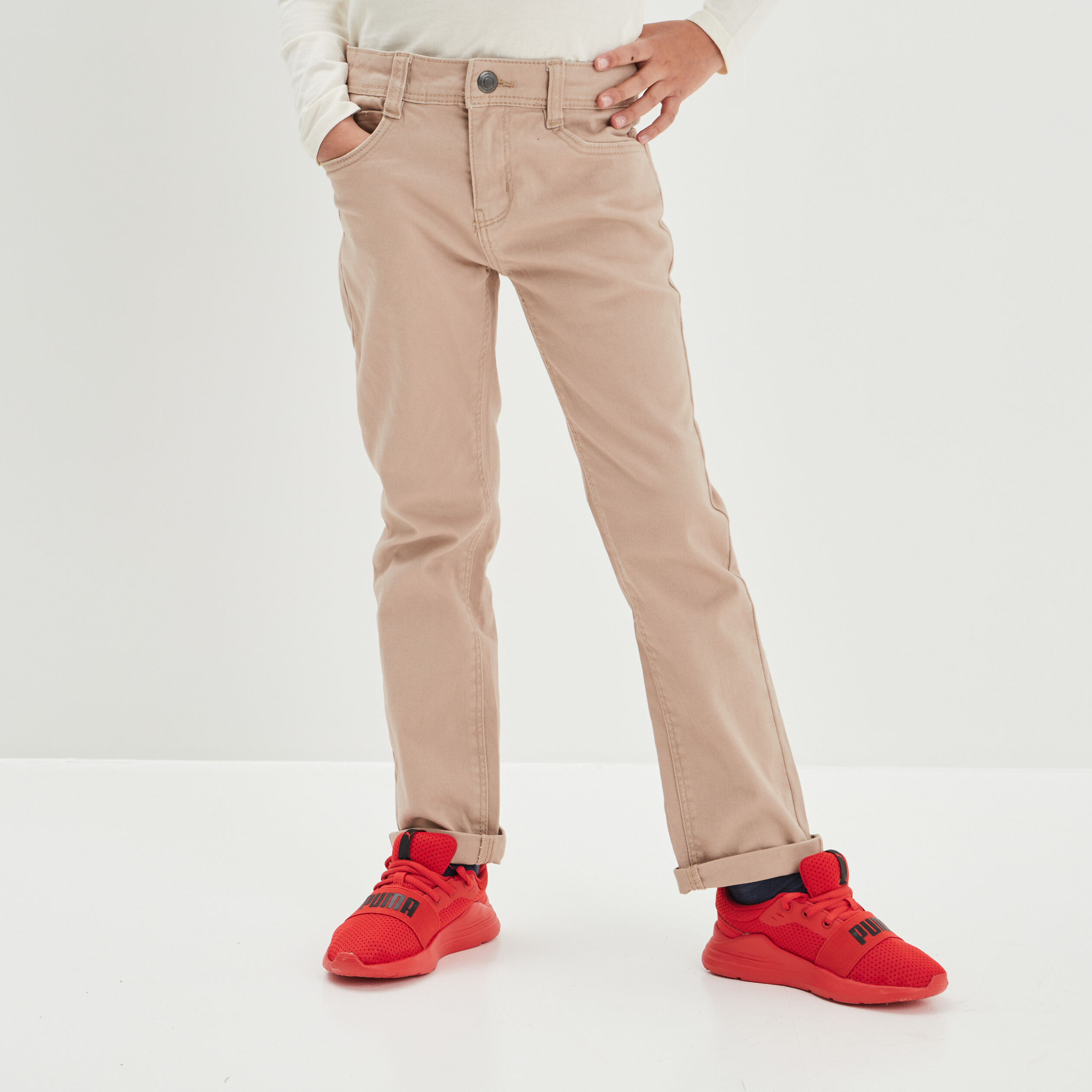 Pantalon regular sable garçon | La Halle