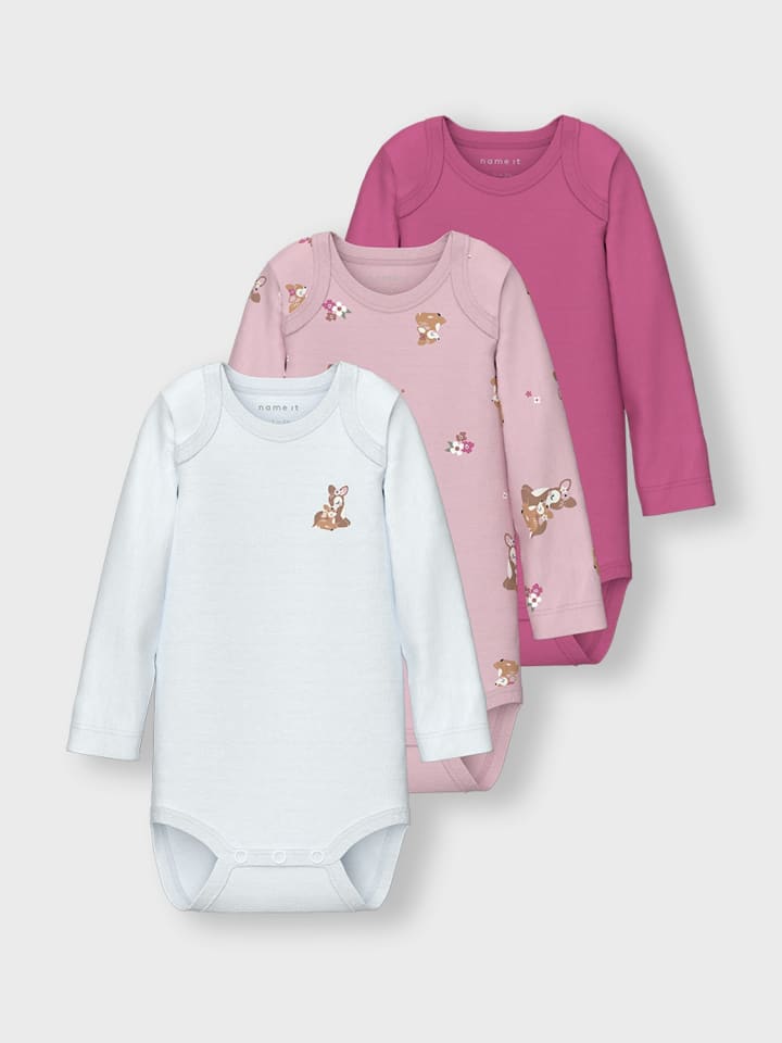 name it Body langarm 3er Pack NBFBODY 3P BAMBI in ibis rose günstig kaufen