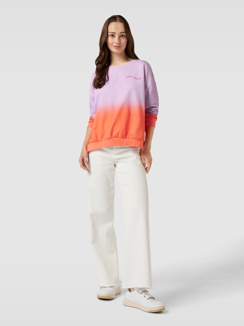 Sweatshirt aus Baumwolle mit Statement-Stitching in pink