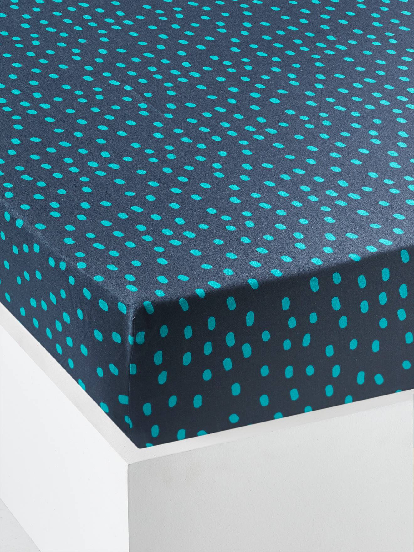 Drap-housse enfant JUNGLE NIGHT marine / vert