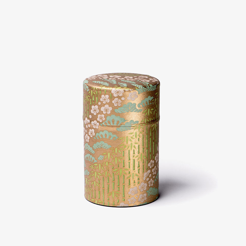 Sakura, Boîte à thé papier washi or 100g