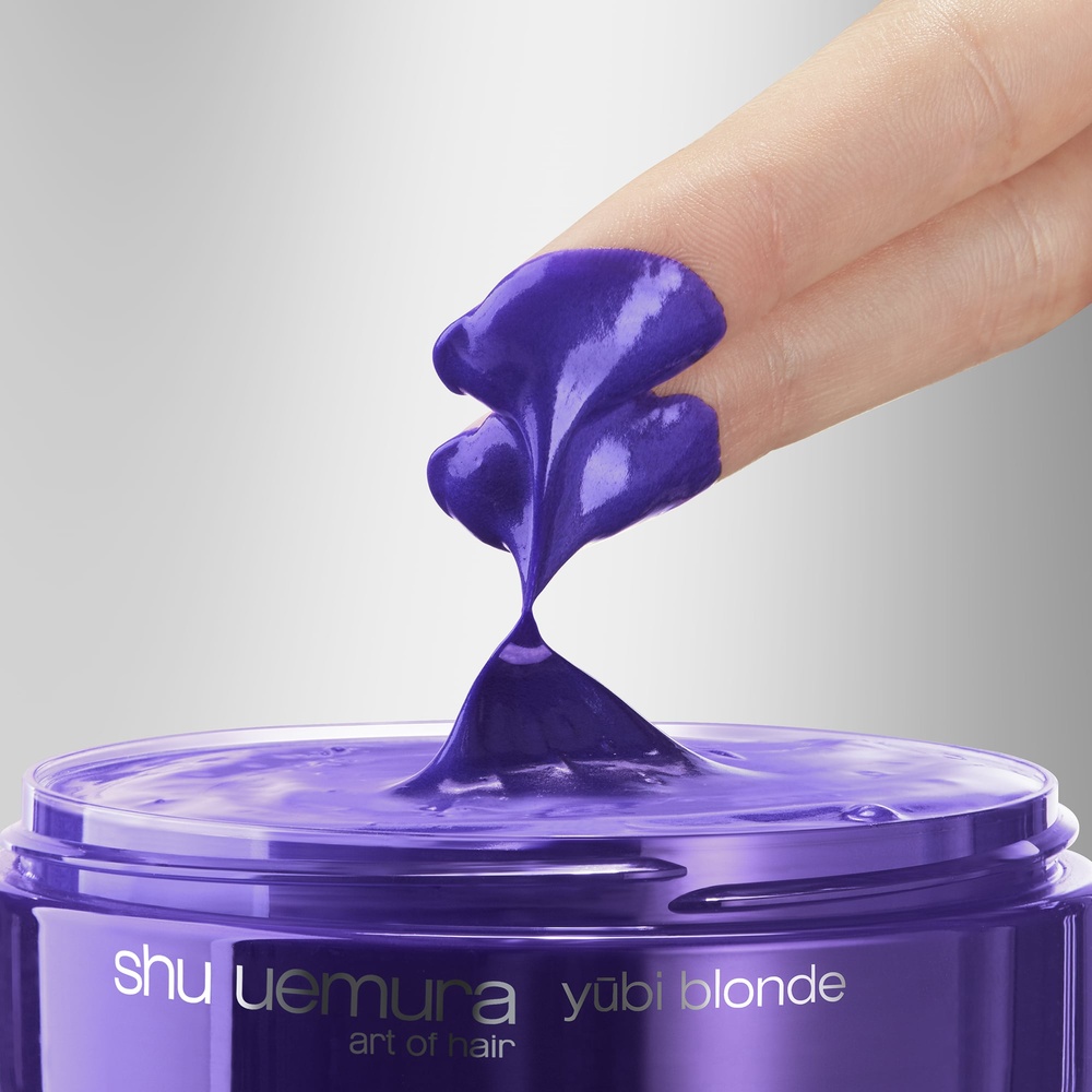 shu uemura art of hair yubi blonde baume violet anti-faux reflets masque