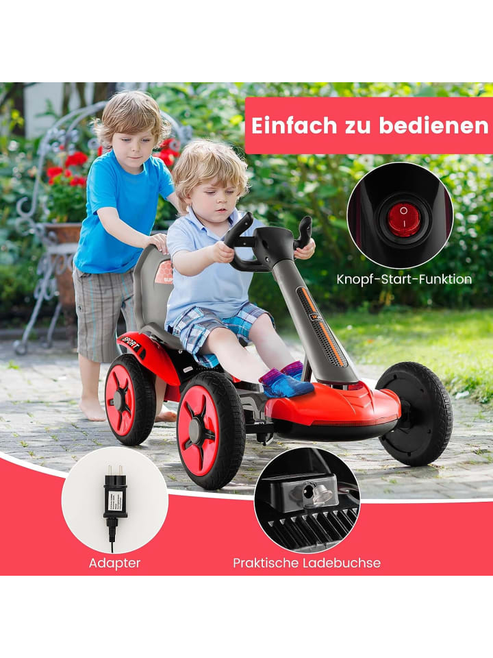 COSTWAY 12V Elektro Gokart LED ab 2 Jahre in Rot günstig kaufen 50 x 85 cm