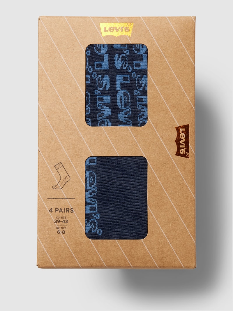 Socken mit Label-Details im 4er-Pack in blau