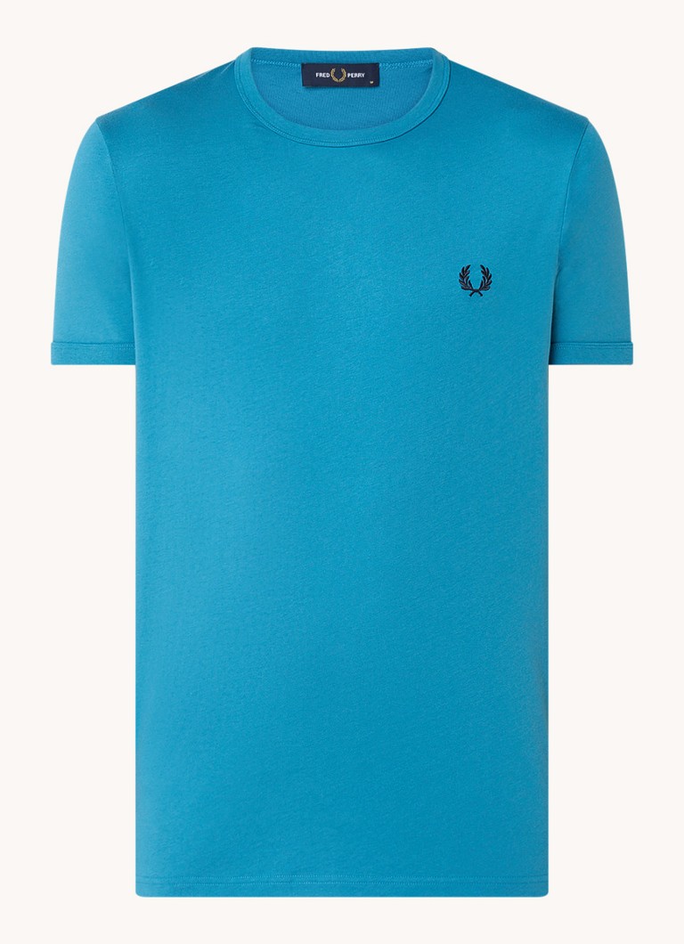 Fred Perry Ringer T-krekls ar viršu rakstu un izšuvumu no logotipa