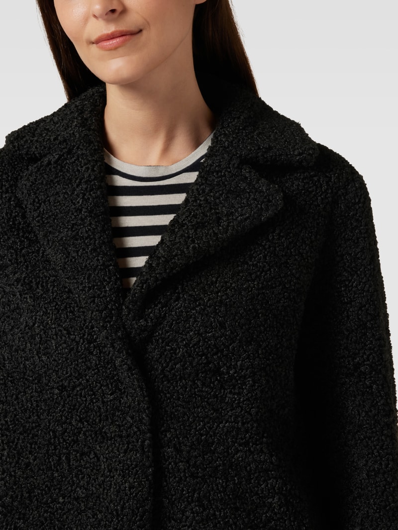 Mantel aus Teddyfell Modell 'Mukite' in schwarz