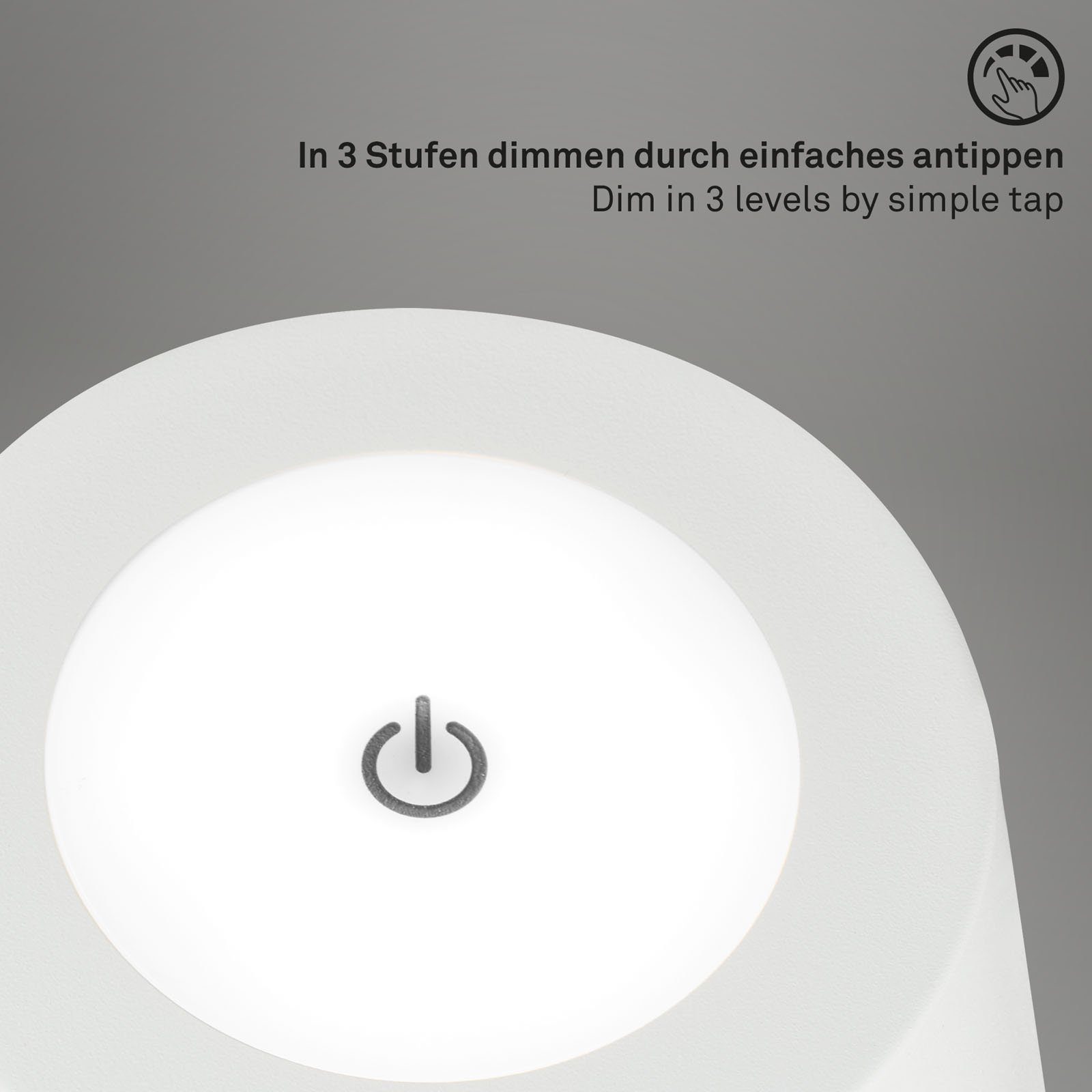 Briloner Leuchten LED Außen-Stehlampe 1438016, LED fest verbaut, Warmweiß, Akku, höhenverstellbar, USB-C, warmweiß, IP44, schwarz, 38-130 cm