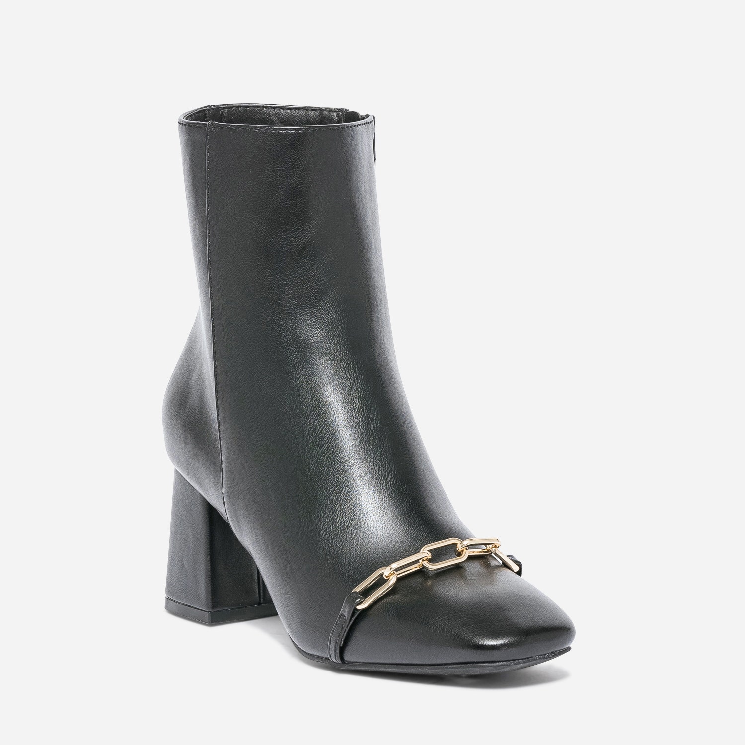 Boots noir avec chaînette métal