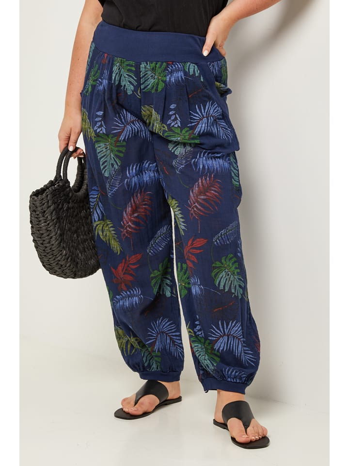 Curvy Lady Hose in Dunkelblau/ Grün günstig kaufen