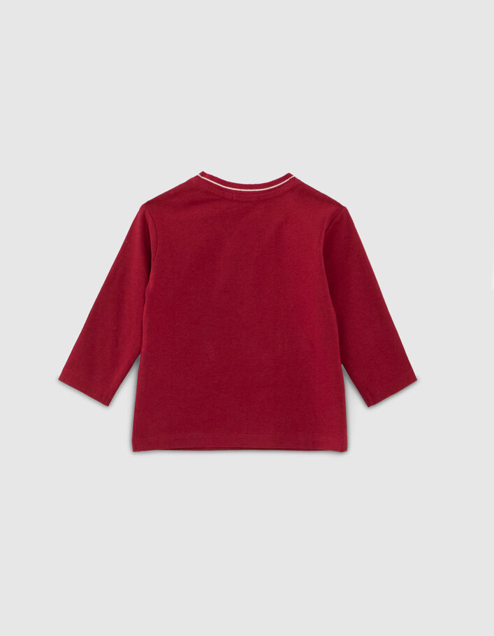 T-shirt rouge bio maxi chiffres bouclette bébé garçon