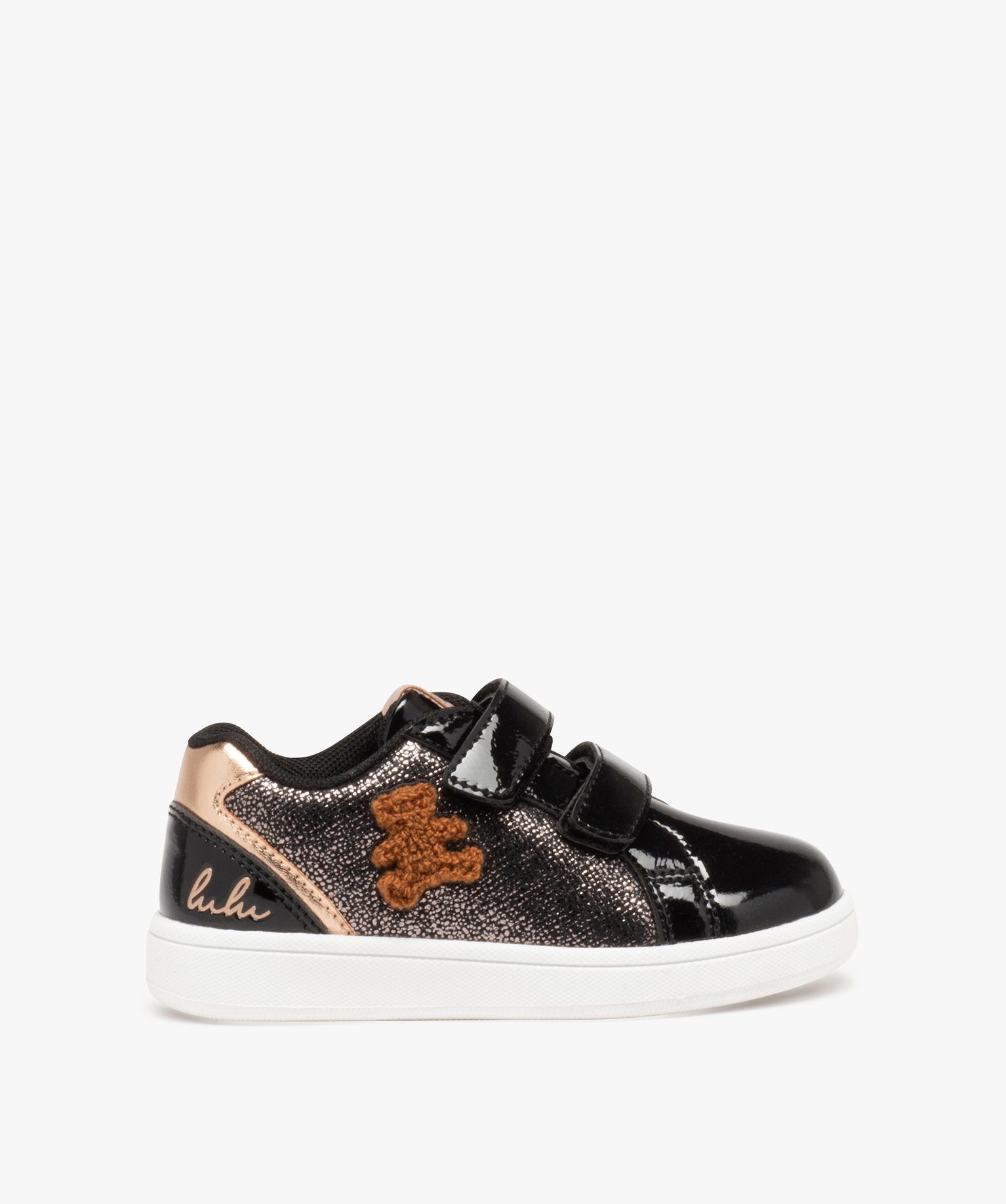 Baskets fille vernies à scratch - LuluCastagnette noir | GEMO