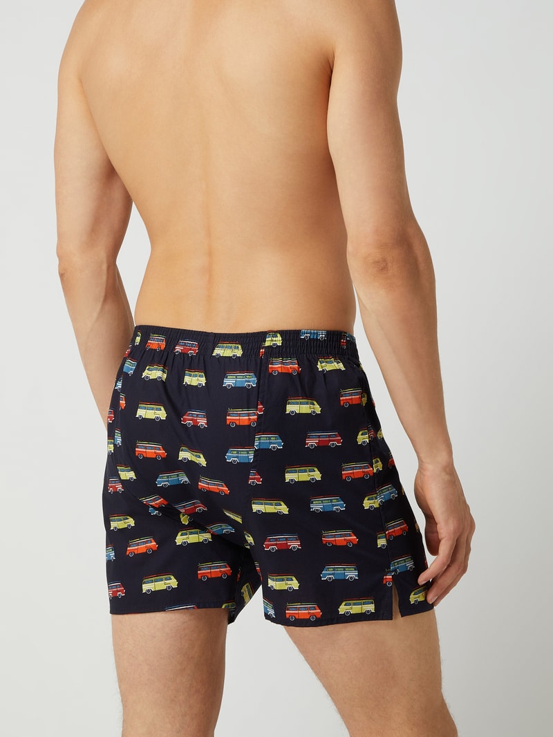 Boxershorts aus Baumwolle mit Allover-Muster in dunkelblau