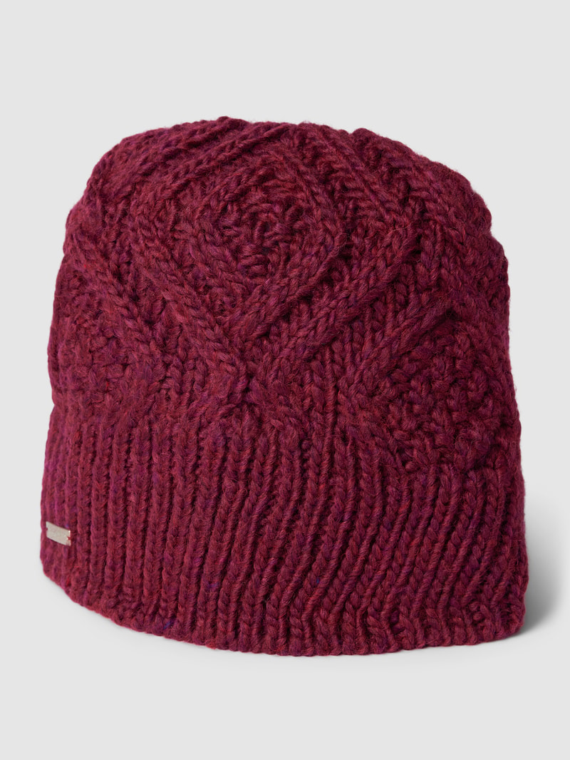 Mütze mit Zopfmuster in pink