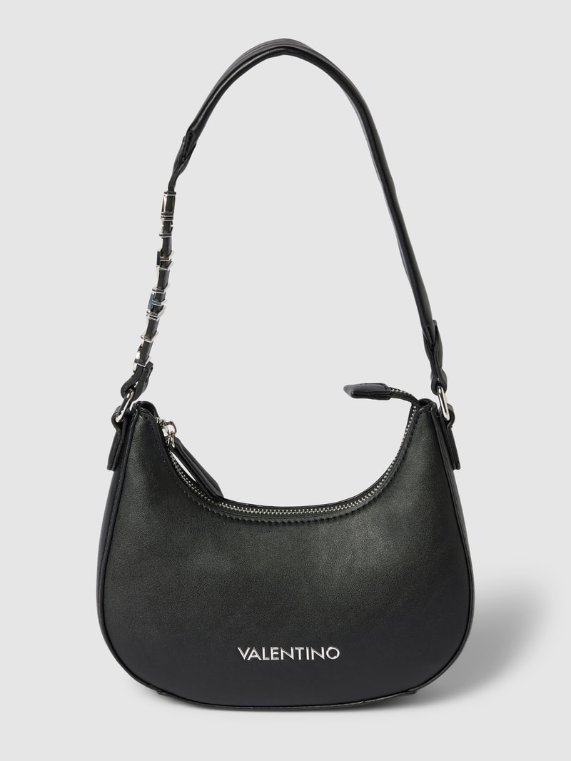 Handtasche mit Label-Detail Modell 'VANCOUVER' in schwarz