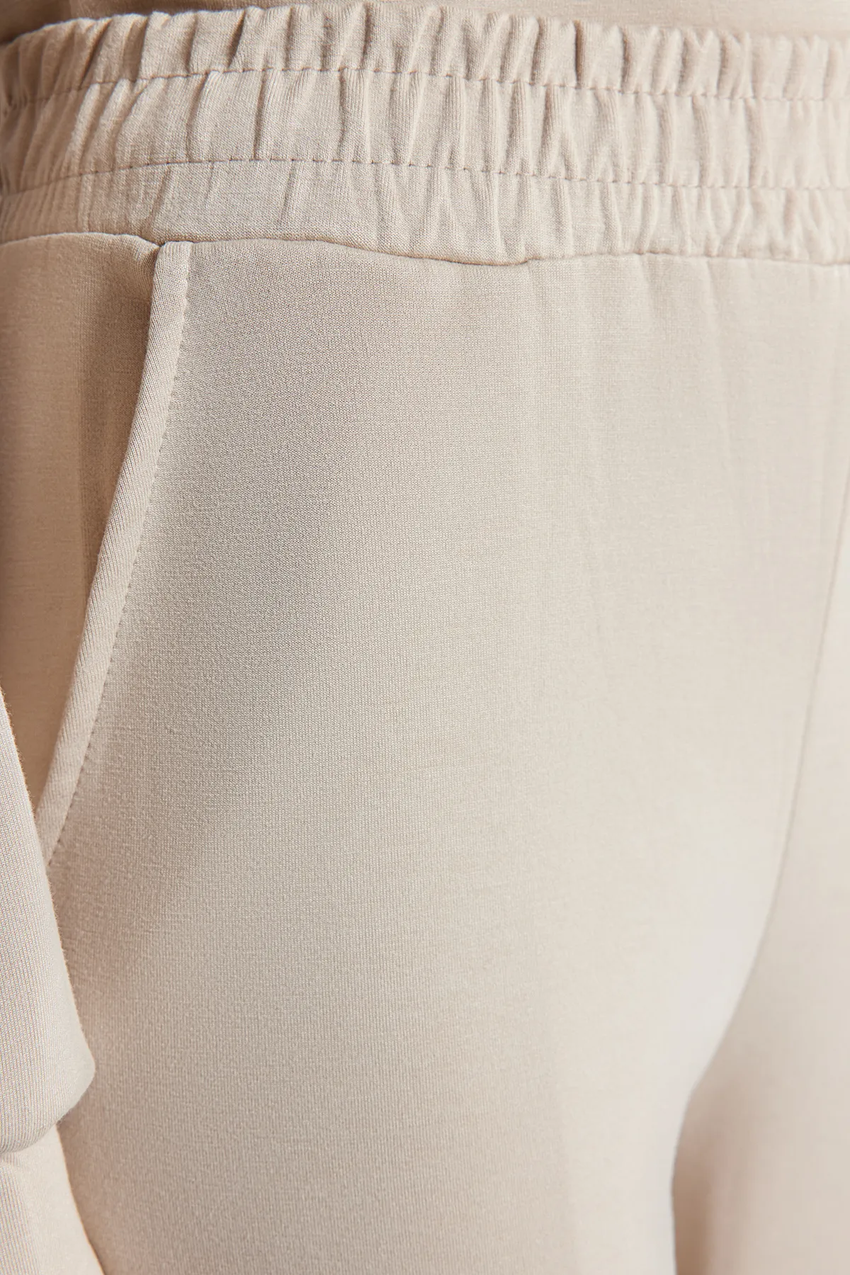 Trendyol Modest  Steinfarbenes Set aus Tunika und Hose aus Baumwolle, gestricktes Oberteil und Unterteil TCTAW24US00069