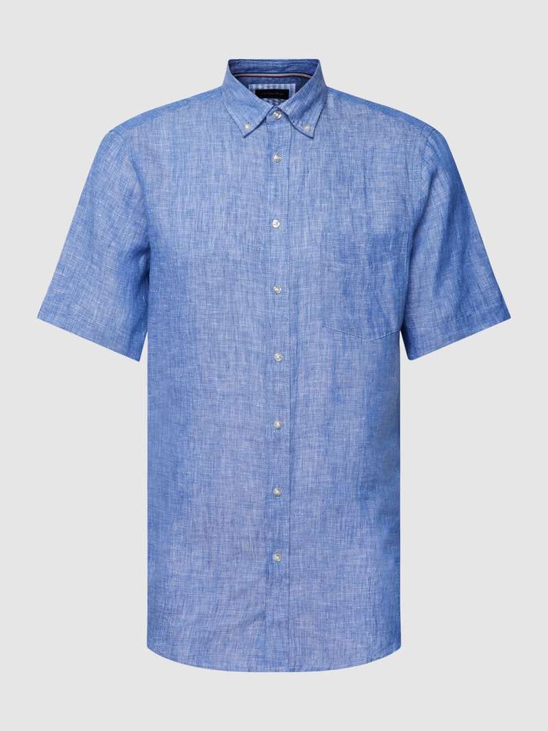Freizeithemd mit Button-Down-Kragen in royalblau