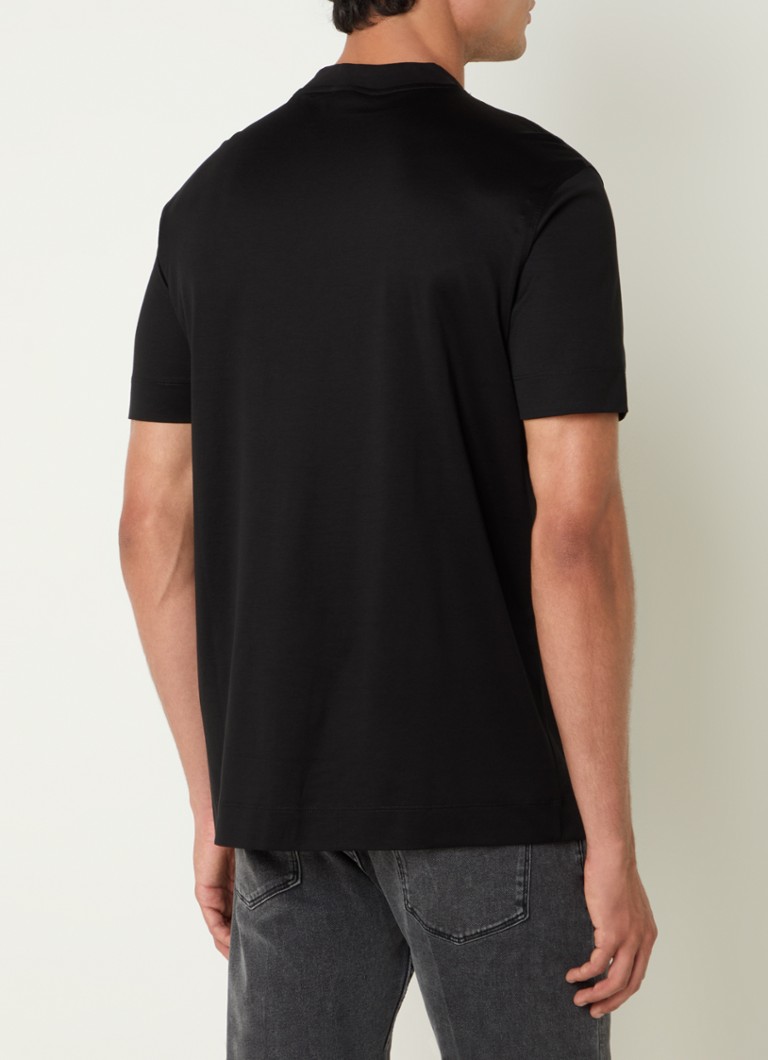 Tricou Emporio Armani din amestec de lyocell cu logo
