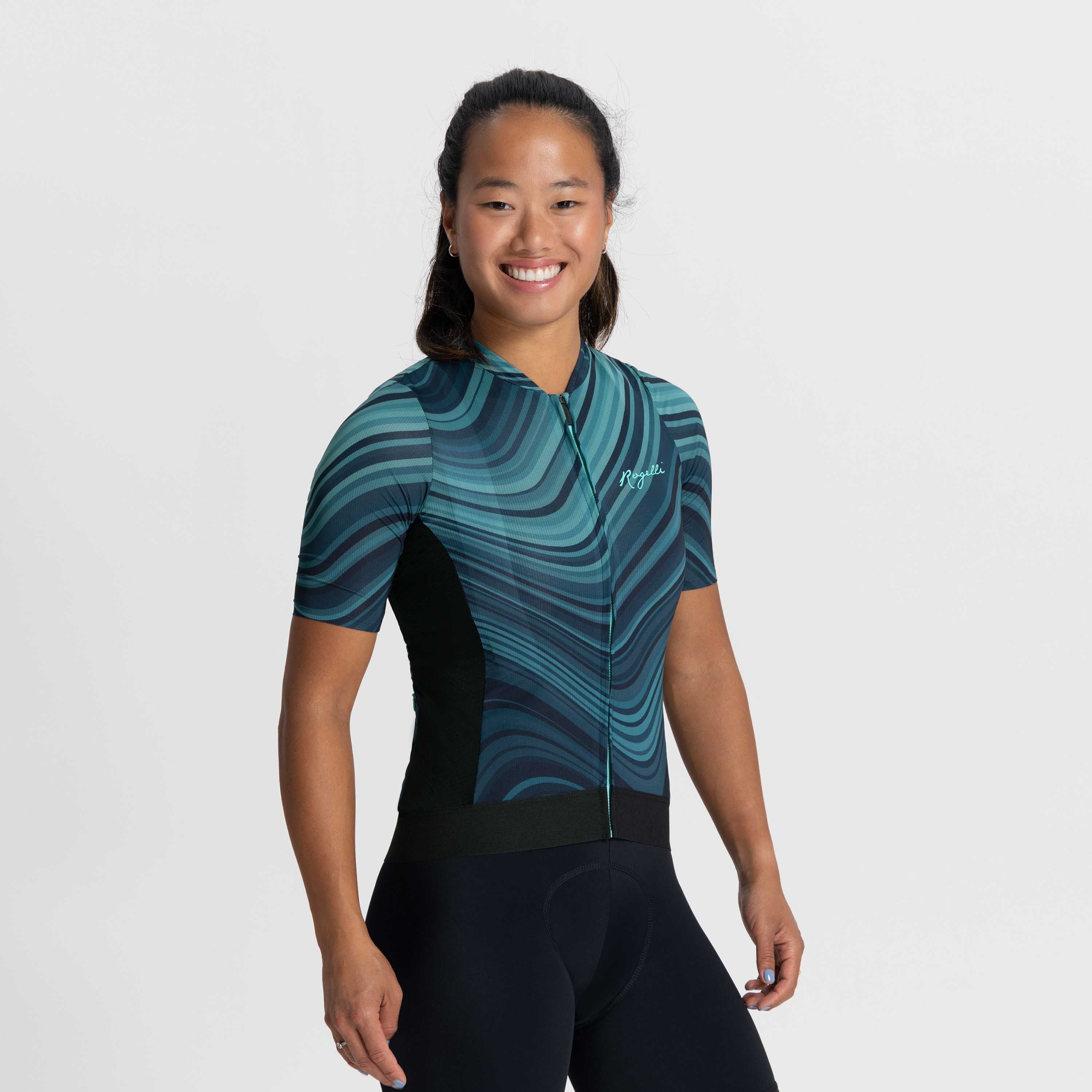 Rogelli Lynn Blau Damen Radtrikot Kurzarm