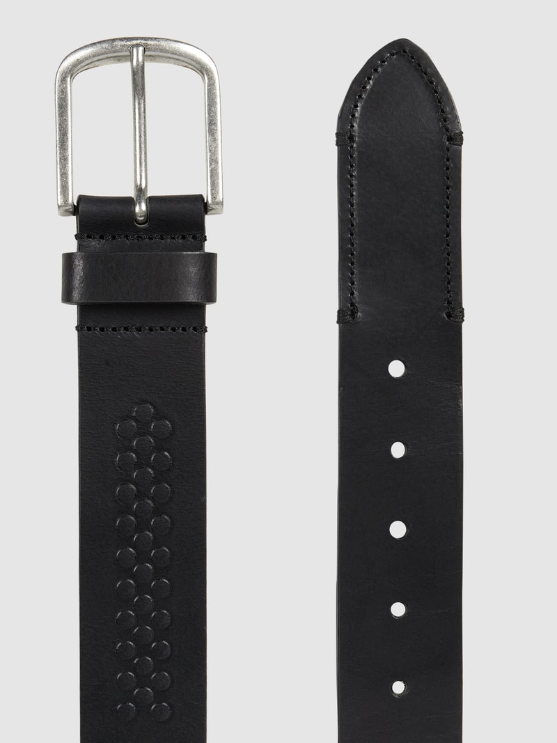 Ledergürtel mit Logo-Prägung Modell 'George' in schwarz