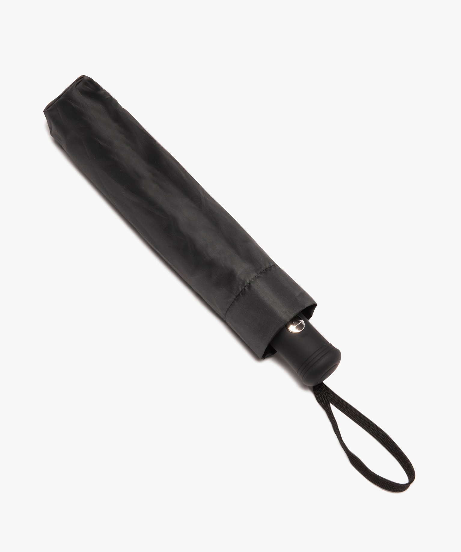 Parapluie femme pliable en toile unie noir | GEMO
