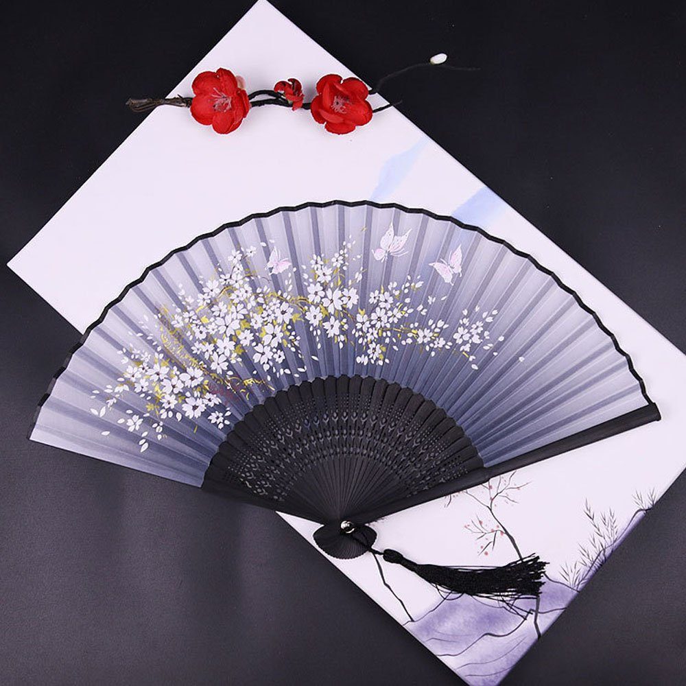 DRSEON Handfächer 2 Stück Handfächer Fächer,Folding Fans mit Quaste, (2-tlg)