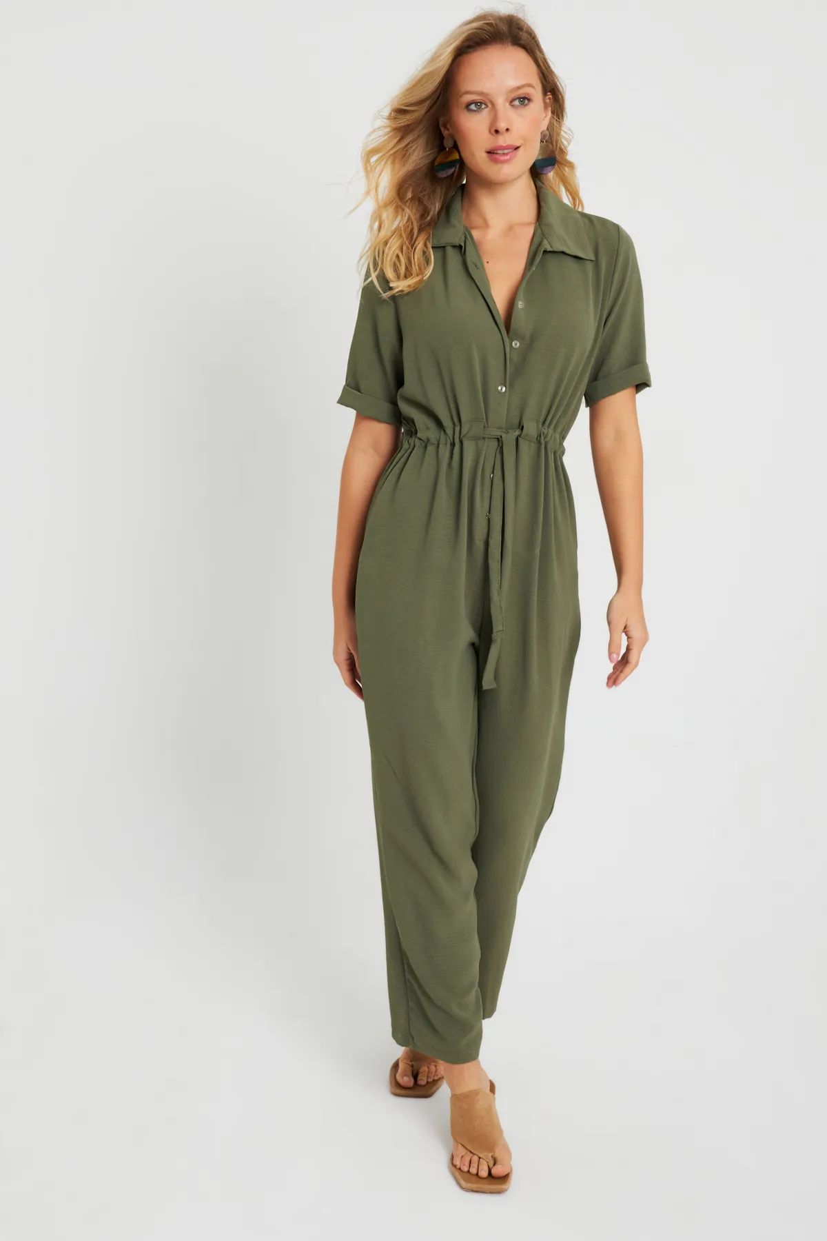 Cool & Sexy  Damen-Overall Khaki Q985