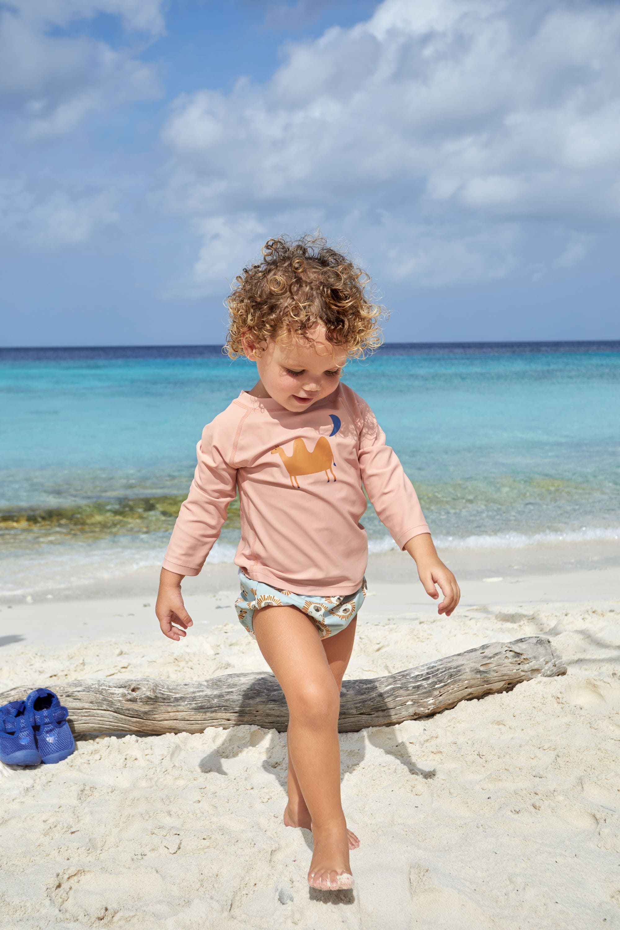 UV Shirt Kinder Langarm - Kamel, Rosa