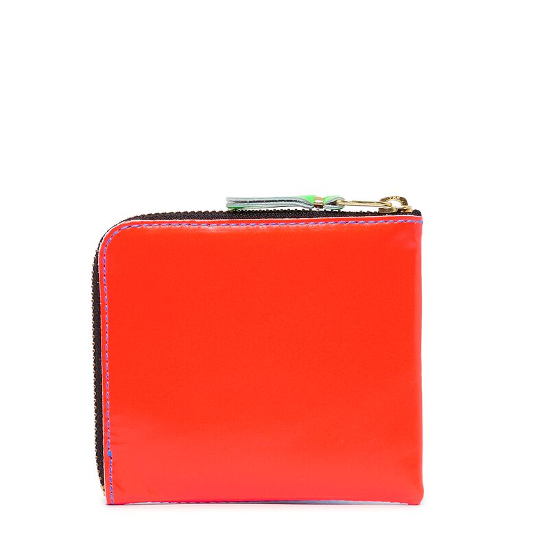 Comme des Garcons Wallet Super Fluo Leather Line orange/blue